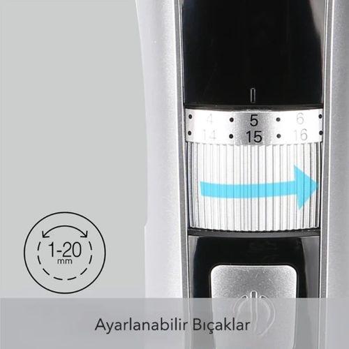 Şarjlı Ayarlanabilir Başlıklı Saç Sakal Traş Makinesi