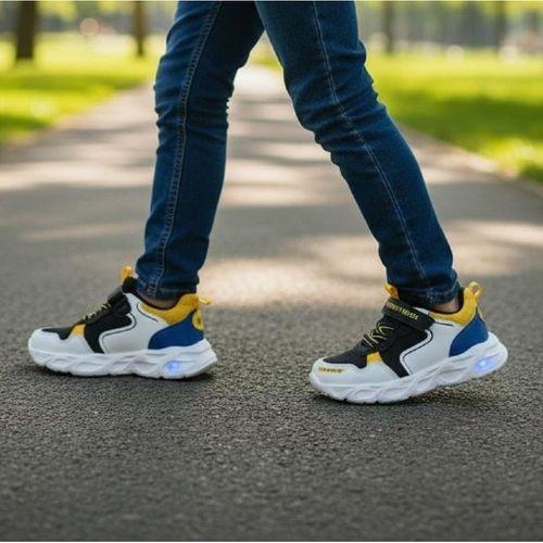 Wisco 018p Siyah-Beyaz-Sarı Cırtlı Erkek Çocuk Spor Ayakkabı