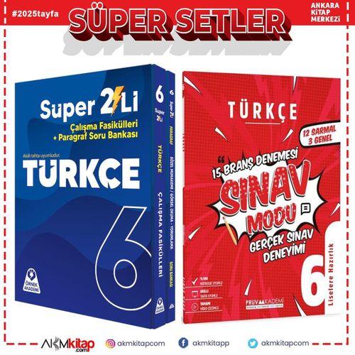 Örnek Akademi 6.Sınıf Süper İkili Türkçe ve Pruva Akademi Türkçe Deneme Seti 3 Kitap