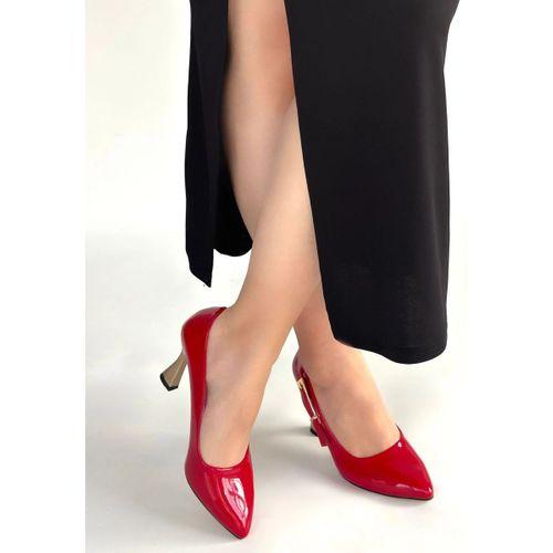 Motya Kırmızı Rugan Topuklu Ayakkabı