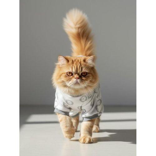 Soft Lion Kedi Tulumu | Pamuklu Penye Kedi Kıyafeti | Küçük Irklar İçin | Tüy Dökülmesini Azaltır