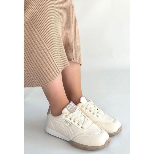 Tawen Bej Cilt Bağcıklı Spor Ayakkabı