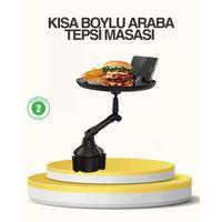 Araç Bardaklık Tepsisi 360° Dönebilen Kol Ayarlı Geniş Yemek Alanlı