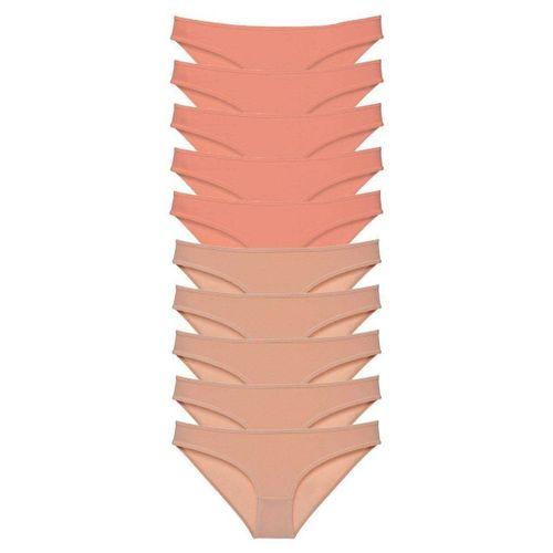 10 Adet Süper Eko Set Likralı Kadın Slip Külot Pudra Ten