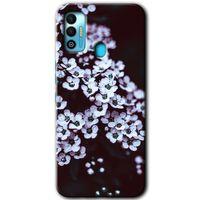 Tecno Spark 7T Kılıf HD Desen Baskılı Arka Kapak - Beyaz Çiçek
