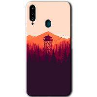 Samsung Galaxy A20s Kılıf Baskılı Kapak - Gözlem Kulesi + 5D Tam Kaplayan Cam