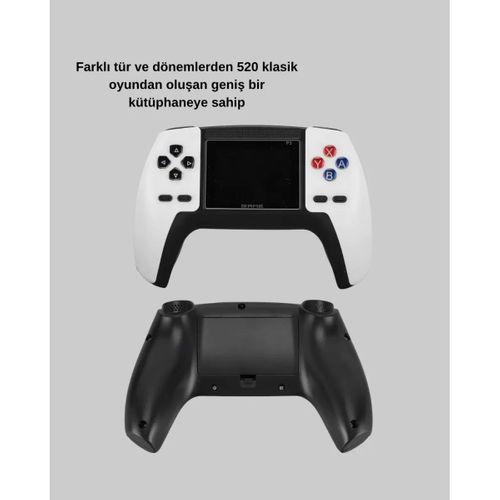 520 Klasik Oyunlu P5™ Controllerview Retro Konsol – Şarjlı, Ergonomik Tasarım