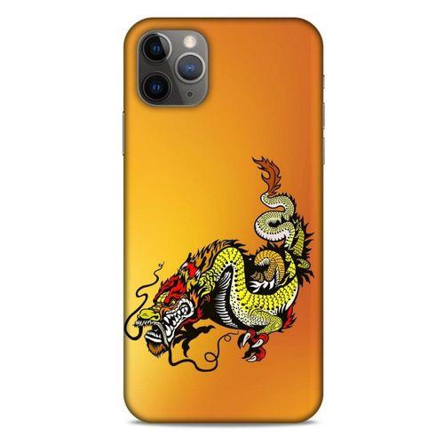 Apple Iphone 11 Pro Max Kılıf Dragons (28) Arka Kapak Tatoo Sarı Ejderha