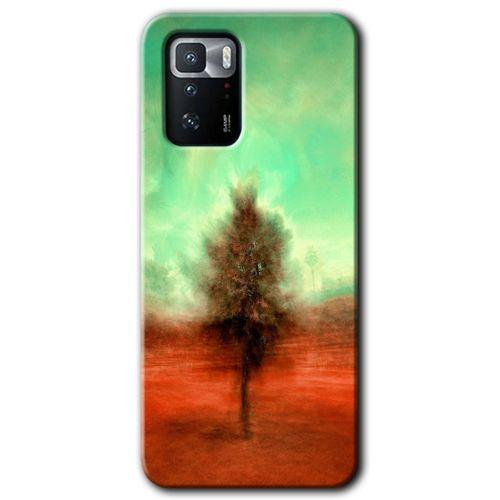 Poco x3 GT Kılıf Baskılı Kapak - Outlines Paint + 5D Tam Kaplayan Cam