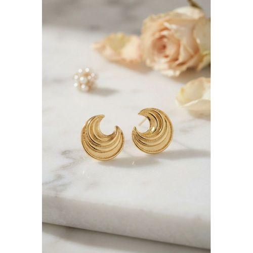 316L Çelik Gold Renk Ay Model Kadın Küpe