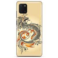Huawei Y5P Kılıf Dragons (27) Tasarımlı Kılıf Siyah Ejderha Dövmesi