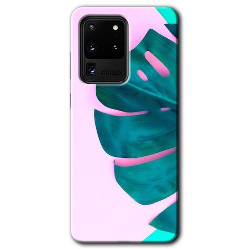 Potkal Hediye Fabrikası Samsung Galaxy S20 Ultra Kılıf HD Desen Baskılı Arka Kapak - 3D Yaprak