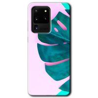 Potkal Hediye Fabrikası Samsung Galaxy S20 Ultra Kılıf HD Desen Baskılı Arka Kapak - 3D Yaprak