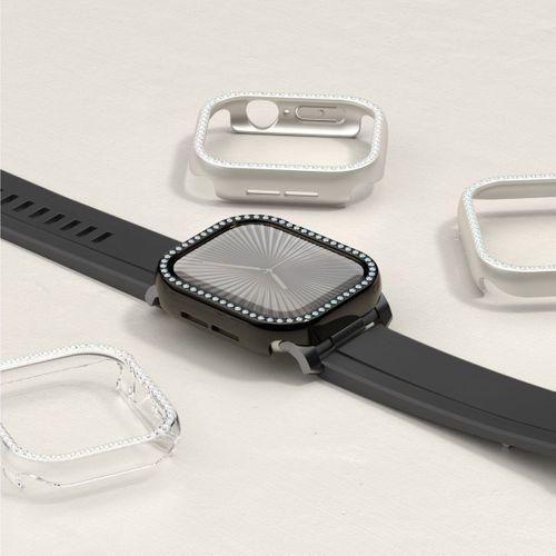 Apple Watch 10 46mm Amazingthing Gleam Fit FullGuard Taşlı Sert PC Kasa ve Ekran Koruyucu