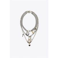 3'lü Saat ve Charm Kolye - Gümüş