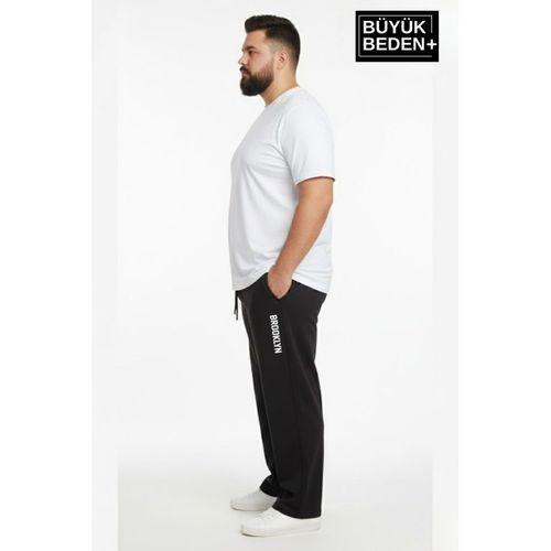 Erkek Büyük Beden BROOKLYN Baskılı Rahat Kesim Paça Reçme  ince Eşofman Altı SPR26EA952-2