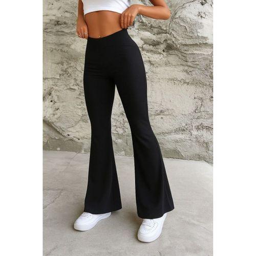 Kadın Yüksek Bel Ispanyol Paça Dalgıç Pantolon