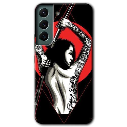 Galaxy S22 Kılıf HD Desen Baskılı Arka Kapak - Samurai Girl