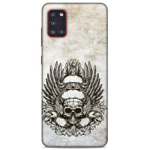 Lopard Samsung Galaxy A31 Uyumlu Kılıf Tattoo's (6) Silikon Kılıf Siyah Gri