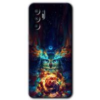 Oppo Reno 6 Kılıf HD Desen Baskılı Arka Kapak + Temperli Cam - Ballı Baykuş
