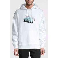 Tosba Baskılı Beyaz Erkek Kapşonlu Sweatshirt