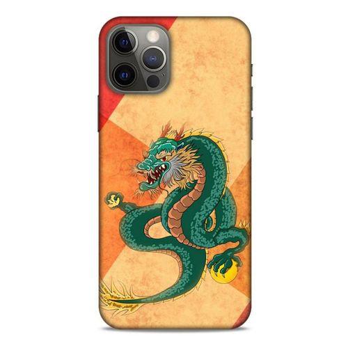 Apple iPhone 12 Pro Kılıf Dragons (24) Darbe Emici Kılıf Tatoo Yeşil Ejderha