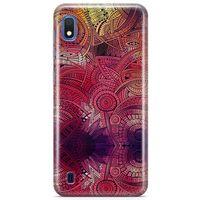 Samsung Galaxy A10 Kılıf Kırmızı Pembe Motifler Arka Kapak Koruma Desenli Full Koruyucu