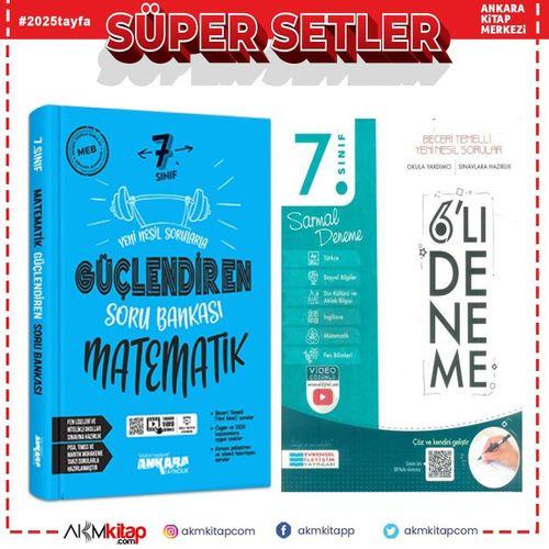 Ankara Yayıncılık 7.Sınıf Matematik Soru Bankası ve Evrensel İletişim 6 lı Sarmal Deneme Seti 2 Kitap