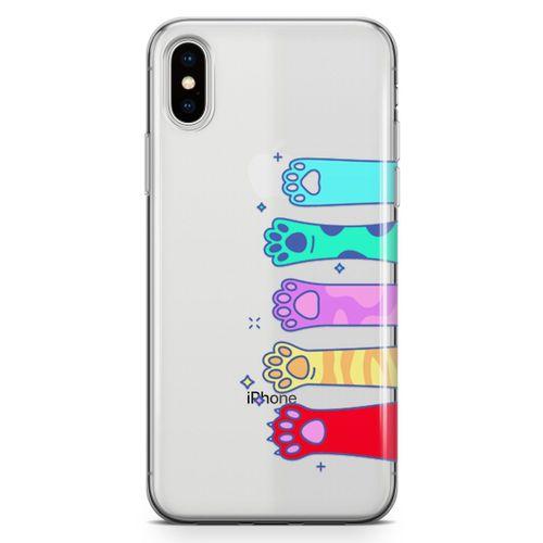 Apple iPhone X Kılıf Renkli Patiler Arka Kapak Koruma Desenli Full Koruyucu