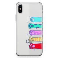 Apple iPhone X Kılıf Renkli Patiler Arka Kapak Koruma Desenli Full Koruyucu