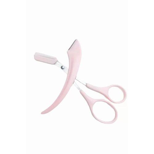 Taraklı Kaş Makası Ve Ustura Seti Kaş Düzeltme Makası Kaş Bıyık Alma Aleti