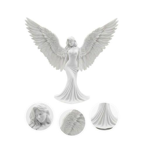 Kanatlı Melek Figürü 3d Baskı Dekoratif Heykel Biblo Ev Ofis Aksesuarı