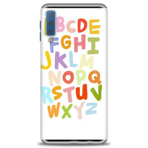 Samsung Galaxy A7 2018 Kılıf HD Baskılı Kılıf - Alfabe + Tam Ekran Koruyucu