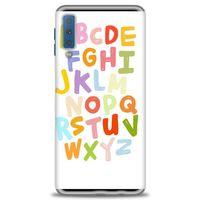 Samsung Galaxy A7 2018 Kılıf HD Baskılı Kılıf - Alfabe + Tam Ekran Koruyucu