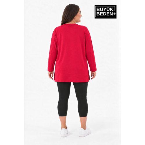 Kadın Tunik Büyük Beden ince Sweatshırt SPR26BTK990