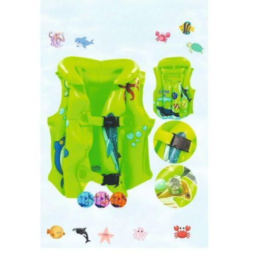 Yeşil Hayvan Desen 3-7 Yaş Çocuklar Için Şişme Havuz Ve Deniz Can Yeleği, Yüzme Öğrenme Life West…