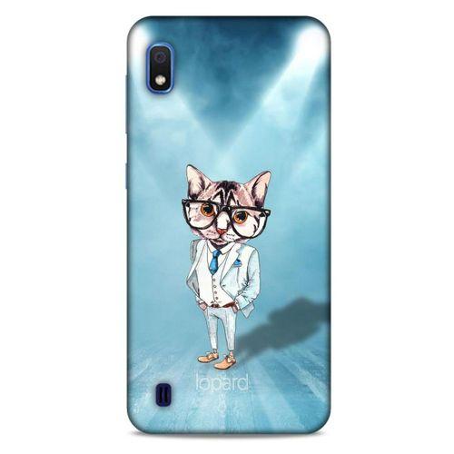 Samsung Galaxy A10 Kılıf FunnyMaX (40) Fit Silikon Kılıf Açık Mavi Kedi