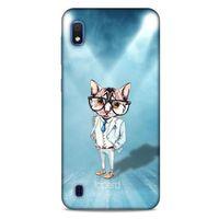 Samsung Galaxy A10 Kılıf FunnyMaX (40) Fit Silikon Kılıf Açık Mavi Kedi