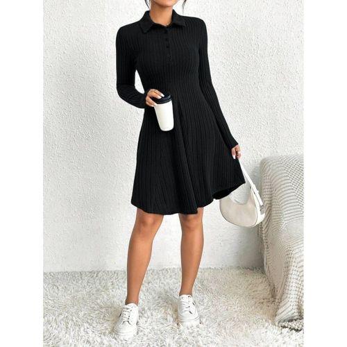 Kadın Gömlek Yaka Asimetrik Kesim Etek Detay Kaşkorse Elbise