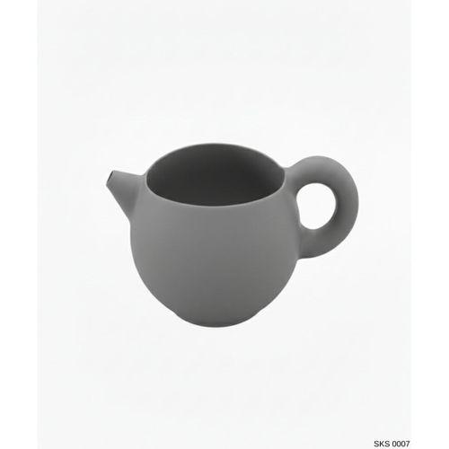 Gri Caydanlik Seklinde Mini Dekoratif Saksi 6 Cm Masa Ustu Ofis Dekoru