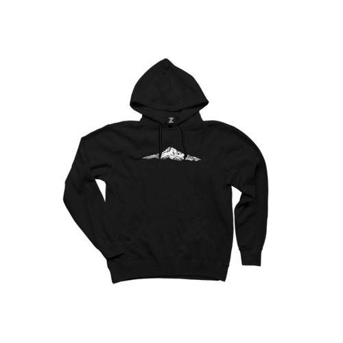 Single Mountain View Siyah Kapşonlu Sweatshirt Hoodie
