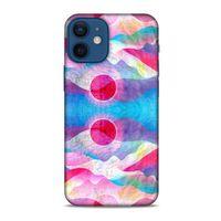 Apple iPhone 12 Mini Kılıf Pastel Renkler (20) Koruyucu Kılıf Fuşya Mavi