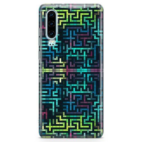 Huawei P30 Kılıf Labirent Colorful Arka Kapak Koruma Desenli Full Koruyucu