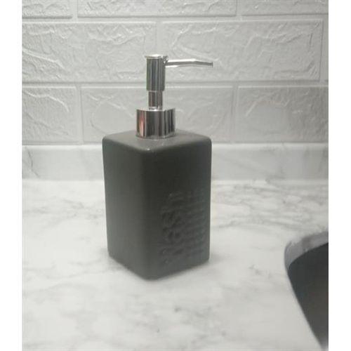 Seramik Sıvı Sabunluk Koyu Bej Modern 7X7X17Cm 300Ml Banyo Seti