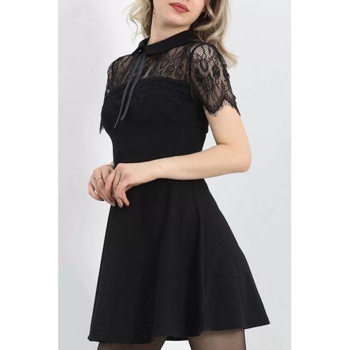 pilelistore Tül Detaylı Elbise Siyah