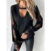 Kadın Uzun Kollu Damla Detaylı Viskon Iki Iplik Bluz