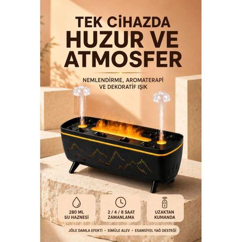 Jöle Yağmur Efektli Hava Nemlendirici 280 Ml Aromaterapi Difüzörü Alev Efektli
