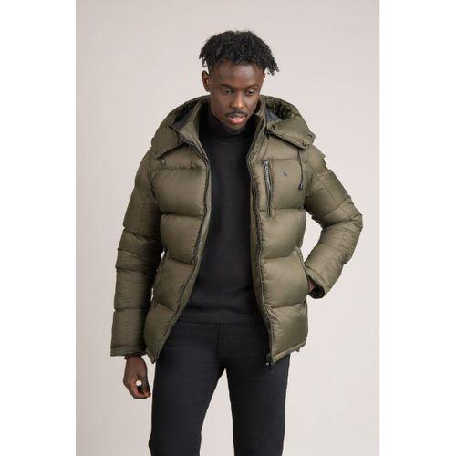 Slimfit Dik Yaka Çıkartılabilir Kapşonlu Astarlı Şişme Mont