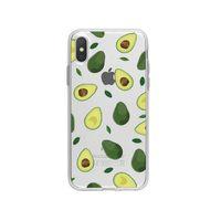 iPhone X Avokado Desenli Premium Şeffaf Silikon Kılıf