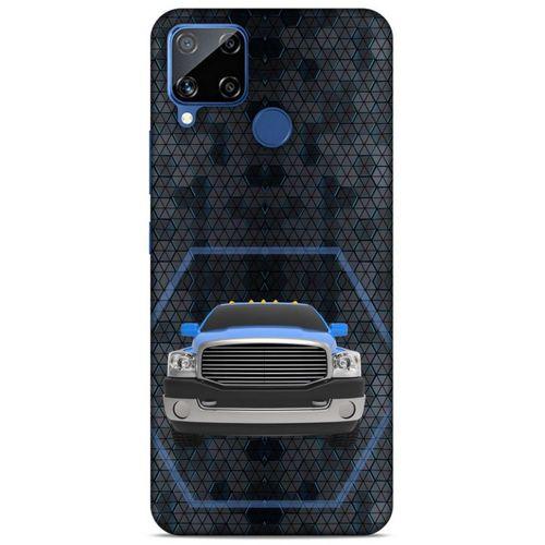 Lopard Oppo Realme C15 Uyumlu Kılıf PickUpX (8) Baskılı Kılıf Gece Mavi